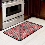 Playing Card Suits Plaid Pattern Print Kitchen Mat