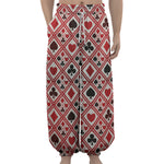Playing Card Suits Plaid Pattern Print Lantern Pants