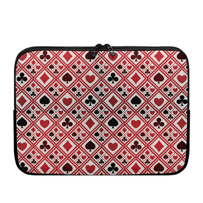Playing Card Suits Plaid Pattern Print Laptop Sleeve