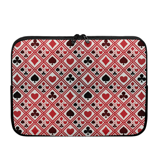 Playing Card Suits Plaid Pattern Print Laptop Sleeve