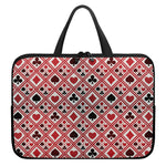 Playing Card Suits Plaid Pattern Print Laptop Sleeve With Handle