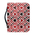 Playing Card Suits Plaid Pattern Print Leather Bible Cover