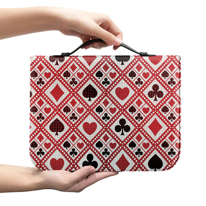 Playing Card Suits Plaid Pattern Print Leather Bible Cover