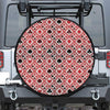 Playing Card Suits Plaid Pattern Print Leather Spare Tire Cover