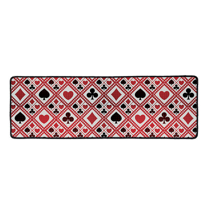 Playing Card Suits Plaid Pattern Print Long Kitchen Mat