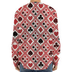 Playing Card Suits Plaid Pattern Print Long Sleeve Baseball Jersey