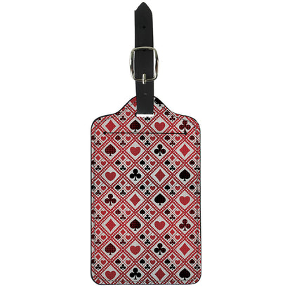 Playing Card Suits Plaid Pattern Print Luggage Tag
