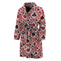 Playing Card Suits Plaid Pattern Print Men's Bathrobe