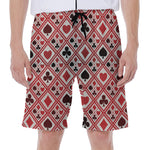 Playing Card Suits Plaid Pattern Print Men's Beach Shorts