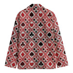 Playing Card Suits Plaid Pattern Print Men's Blazer