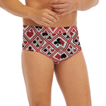 Playing Card Suits Plaid Pattern Print Men's Briefs