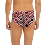 Playing Card Suits Plaid Pattern Print Men's Briefs