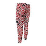 Playing Card Suits Plaid Pattern Print Men's Compression Pants