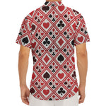 Playing Card Suits Plaid Pattern Print Men's Deep V-Neck Shirt