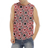Playing Card Suits Plaid Pattern Print Men's Fitness Tank Top