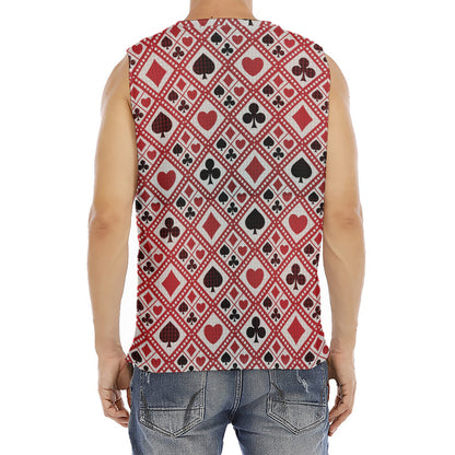 Playing Card Suits Plaid Pattern Print Men's Fitness Tank Top