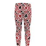 Playing Card Suits Plaid Pattern Print Men's leggings