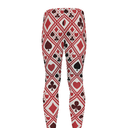 Playing Card Suits Plaid Pattern Print Men's leggings