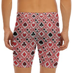 Playing Card Suits Plaid Pattern Print Men's Long Boxer Briefs
