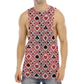 Playing Card Suits Plaid Pattern Print Men's Muscle Tank Top