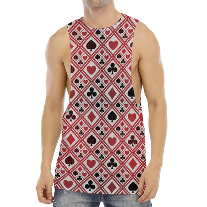 Playing Card Suits Plaid Pattern Print Men's Muscle Tank Top