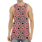 Playing Card Suits Plaid Pattern Print Men's Muscle Tank Top