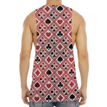 Playing Card Suits Plaid Pattern Print Men's Muscle Tank Top