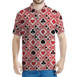 Playing Card Suits Plaid Pattern Print Men's Polo Shirt