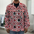 Playing Card Suits Plaid Pattern Print Men's Shirt Jacket