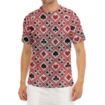 Playing Card Suits Plaid Pattern Print Men's Short Sleeve Rash Guard