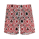 Playing Card Suits Plaid Pattern Print Men's Sports Shorts