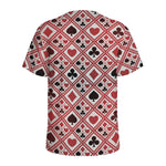 Playing Card Suits Plaid Pattern Print Men's Sports T-Shirt