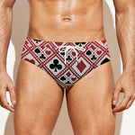 Playing Card Suits Plaid Pattern Print Men's Swim Briefs