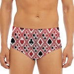 Playing Card Suits Plaid Pattern Print Men's Triangle Swim Briefs