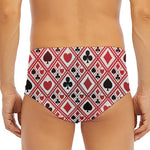 Playing Card Suits Plaid Pattern Print Men's Triangle Swim Briefs
