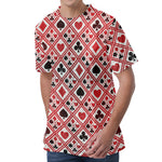 Playing Card Suits Plaid Pattern Print Men's Velvet T-Shirt