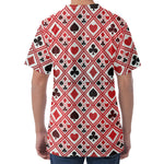 Playing Card Suits Plaid Pattern Print Men's Velvet T-Shirt