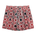 Playing Card Suits Plaid Pattern Print Mesh Shorts