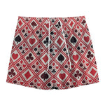 Playing Card Suits Plaid Pattern Print Mesh Shorts