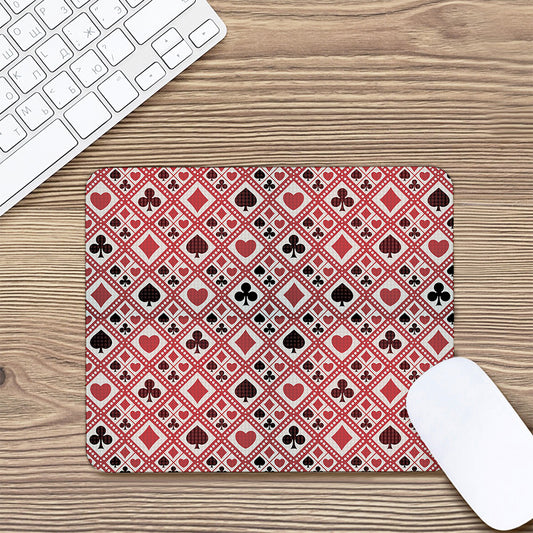 Playing Card Suits Plaid Pattern Print Mouse Pad