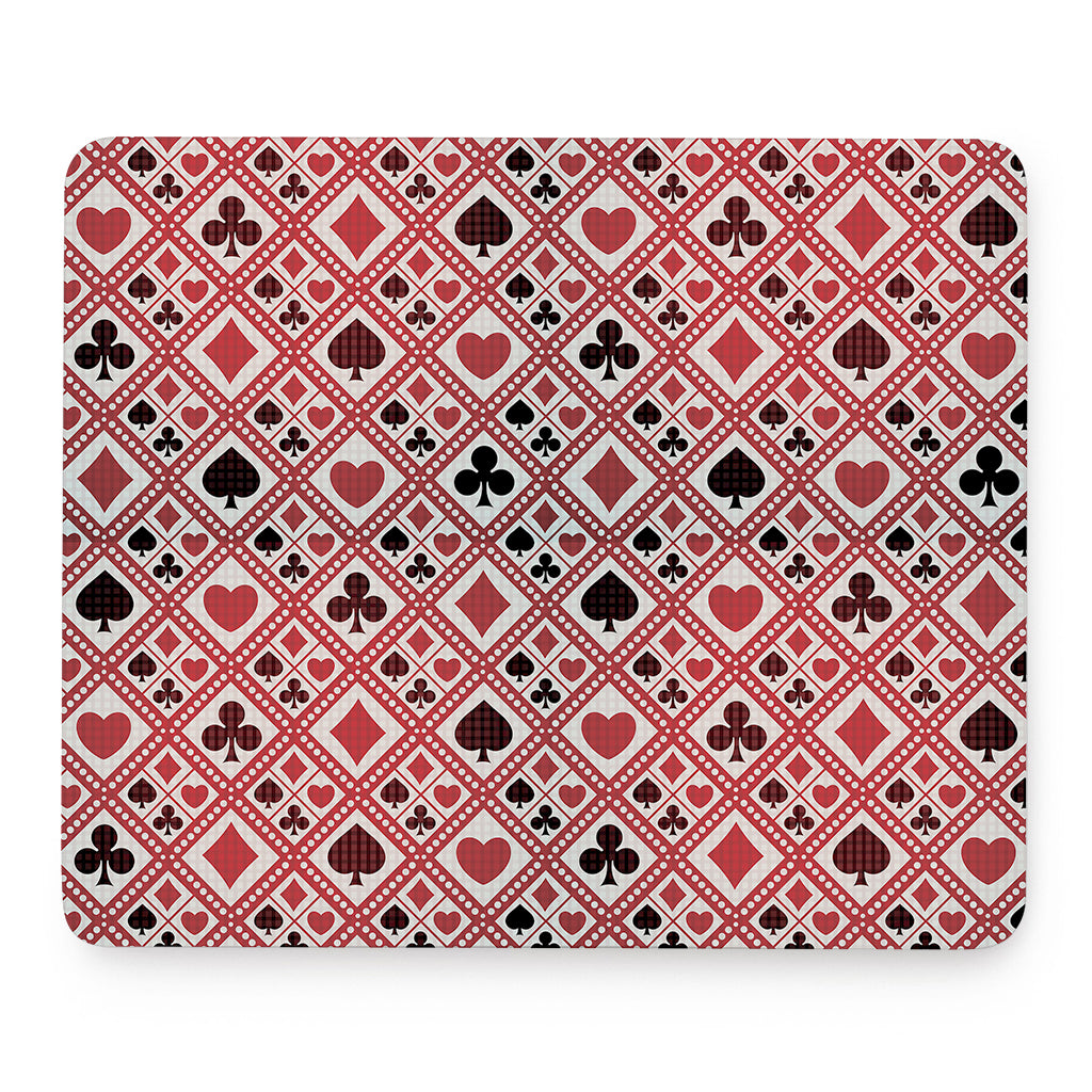 Playing Card Suits Plaid Pattern Print Mouse Pad
