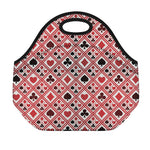 Playing Card Suits Plaid Pattern Print Neoprene Lunch Bag
