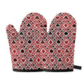Playing Card Suits Plaid Pattern Print Oven Mitts