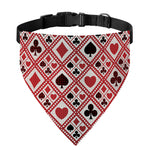 Playing Card Suits Plaid Pattern Print Over The Collar Dog Bandana