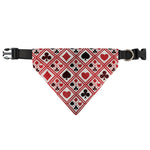 Playing Card Suits Plaid Pattern Print Over The Collar Dog Bandana
