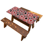 Playing Card Suits Plaid Pattern Print Picnic Table Cover