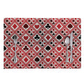 Playing Card Suits Plaid Pattern Print Placemat
