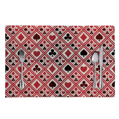 Playing Card Suits Plaid Pattern Print Placemat