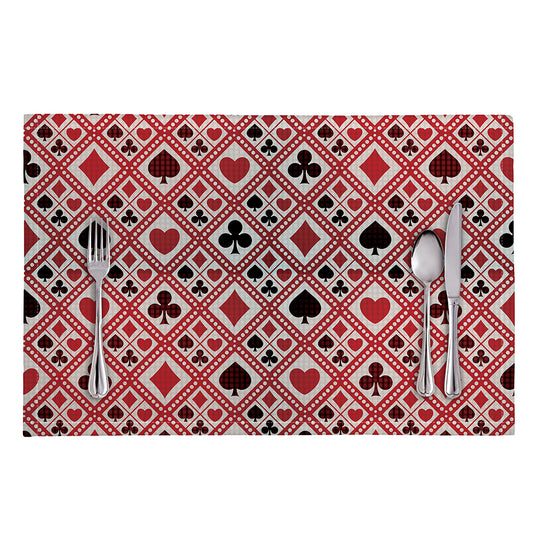 Playing Card Suits Plaid Pattern Print Placemat