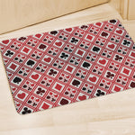 Playing Card Suits Plaid Pattern Print Polyester Doormat